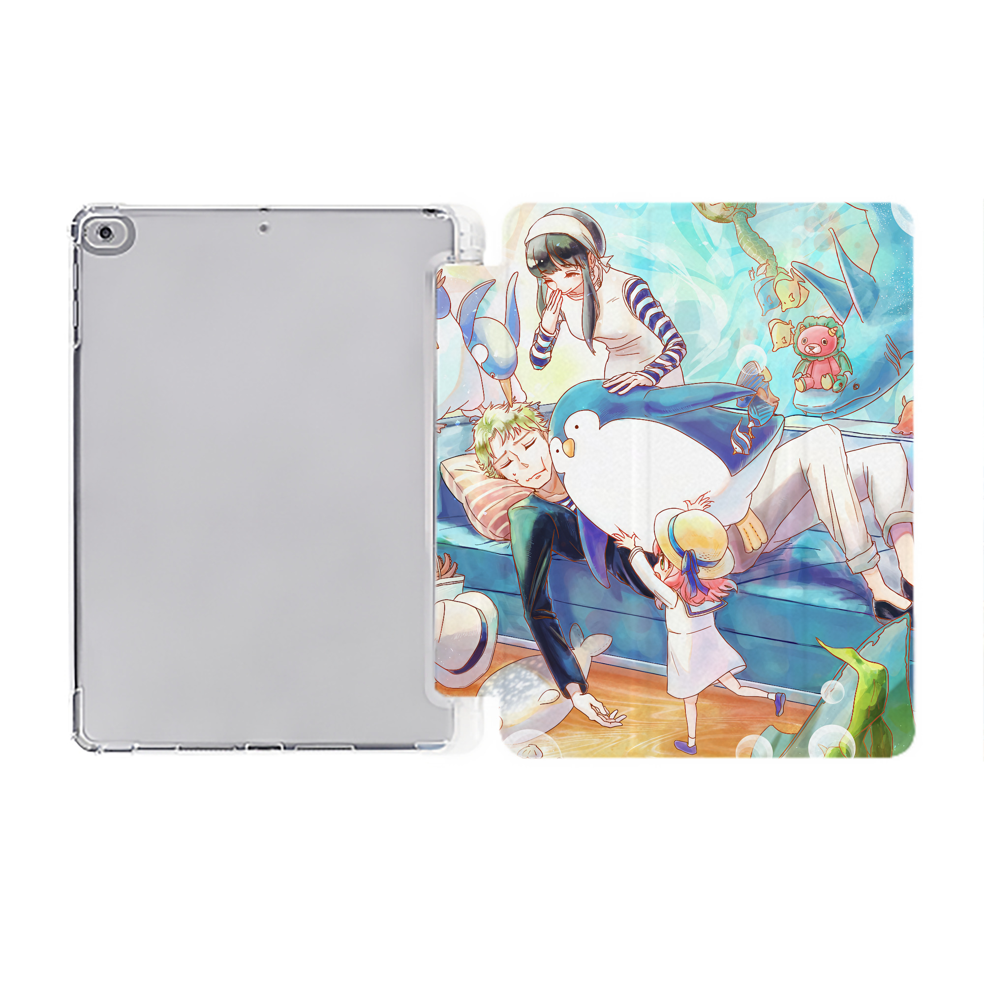 （画像用） SPY×FAMILY间谍家家酒 IPad ケース ペン収納付き 三つ折りスタンド PUレザー×シリコン 対応機種9.5/10.5/10.9インチ